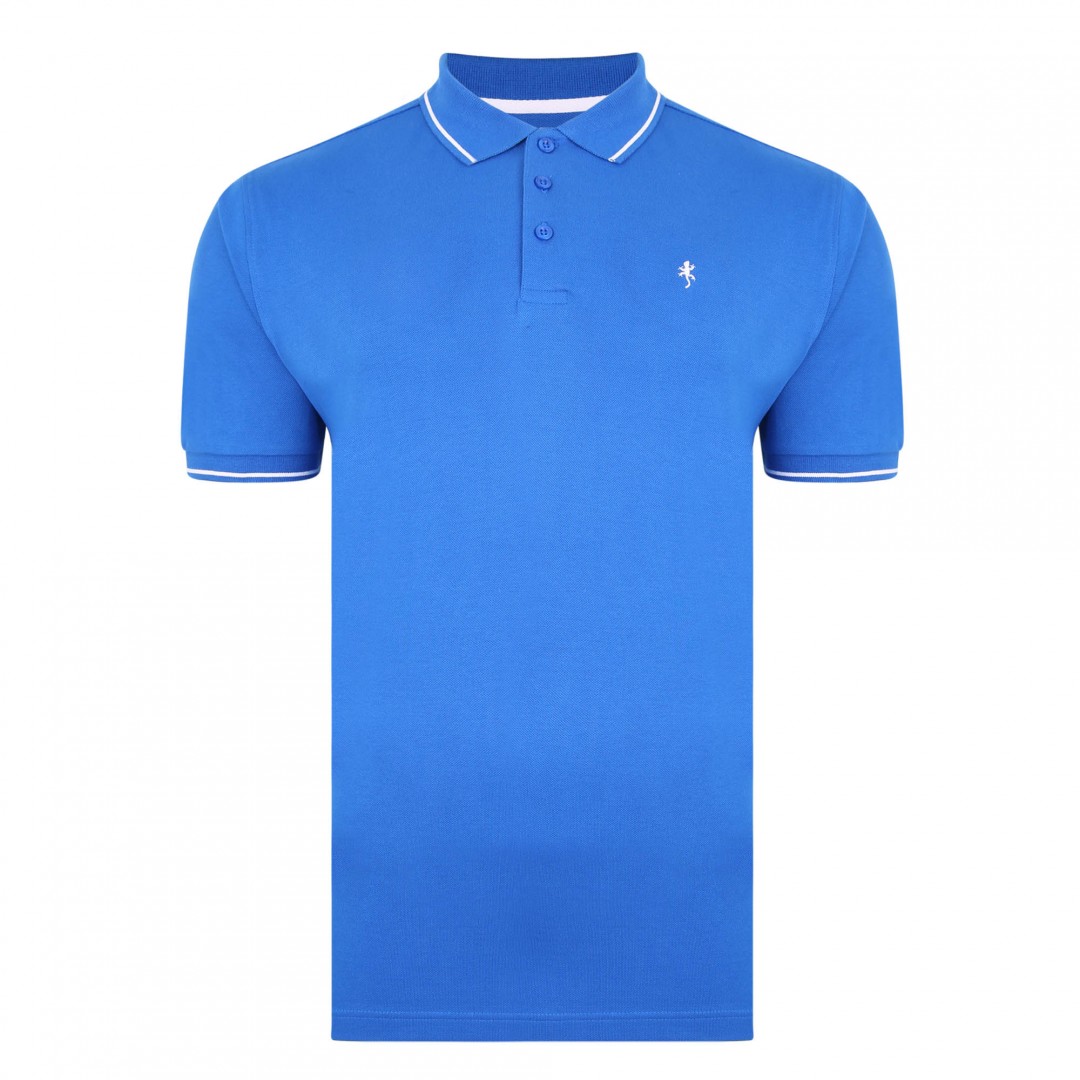Bright Blue Polo Shirt With White Tips, from Lizard King – Mod One