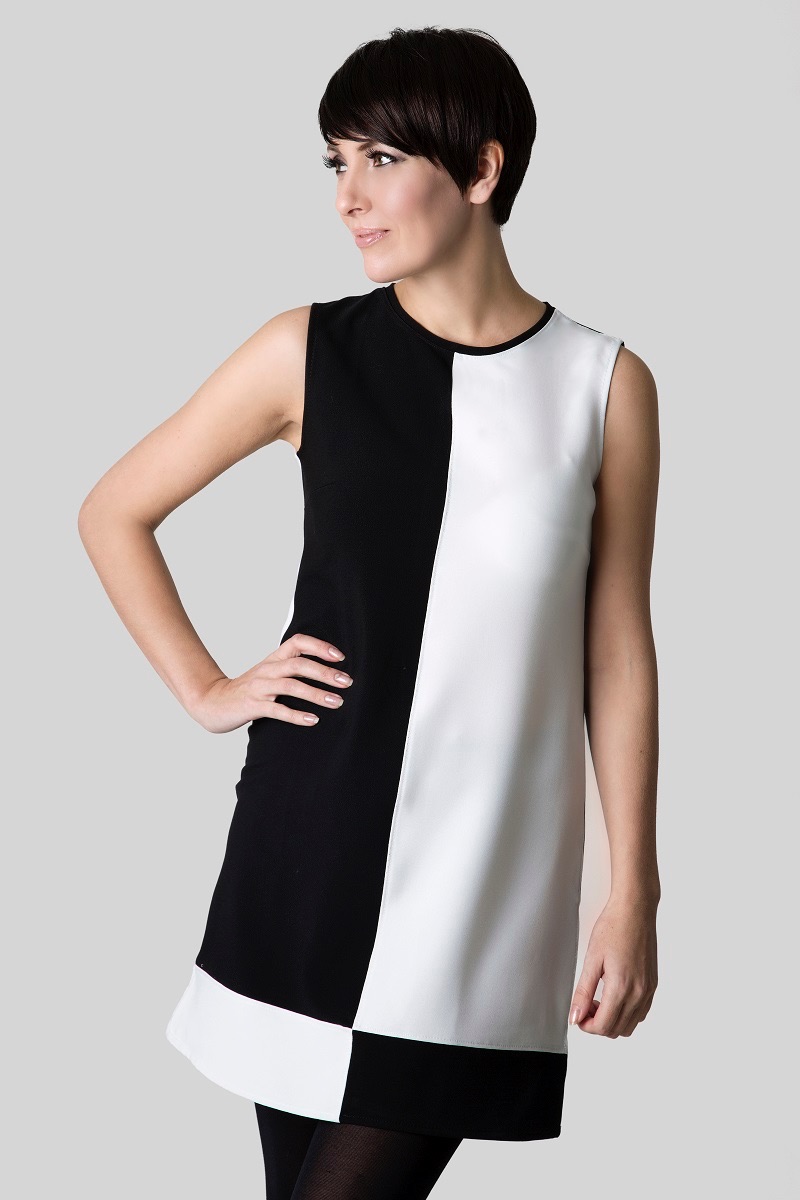 White Two-Tone Dress – Mod ...