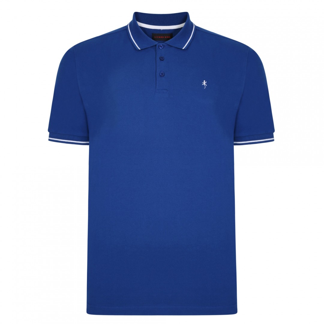 Cobalt Blue Polo Shirt with White Tips, from Lizard King – Mod One