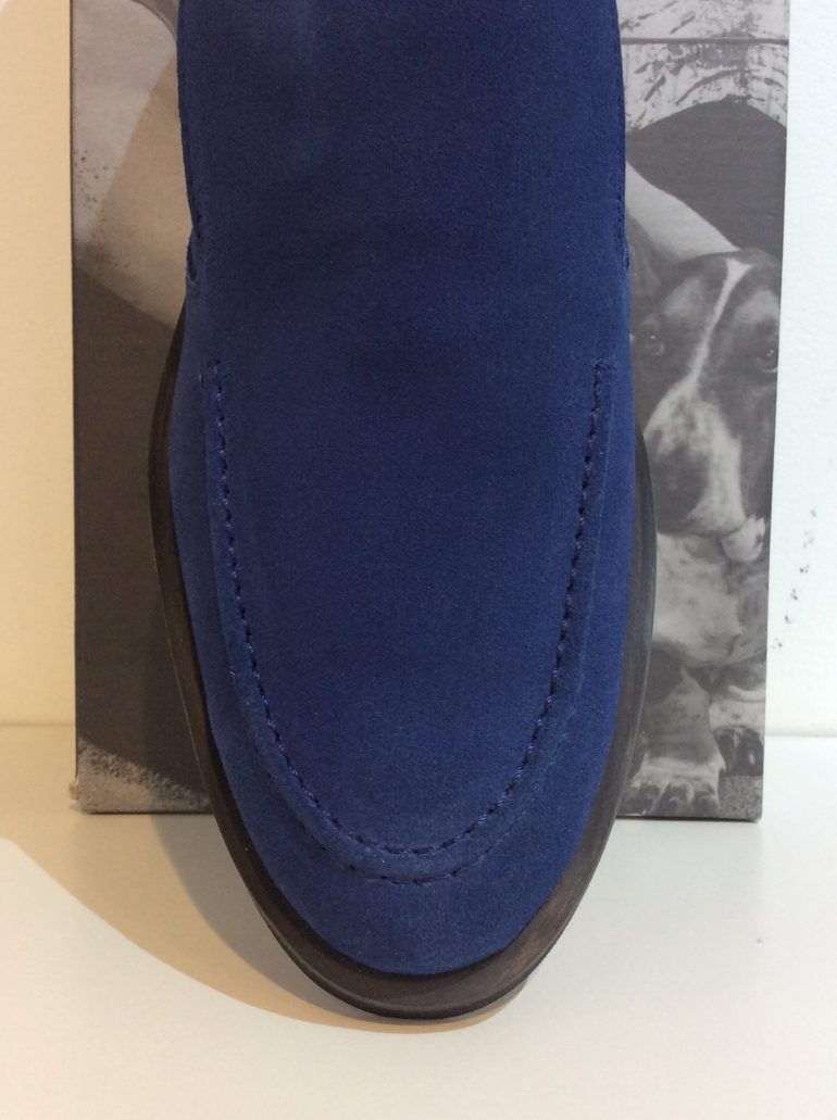 Hush Puppies Elvis Collection, Blue Suede Slip On Shoes – Mod One